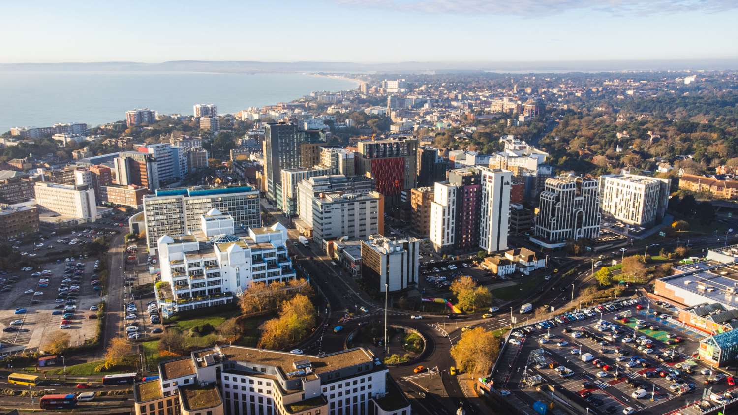Arial shot of Bournemouth