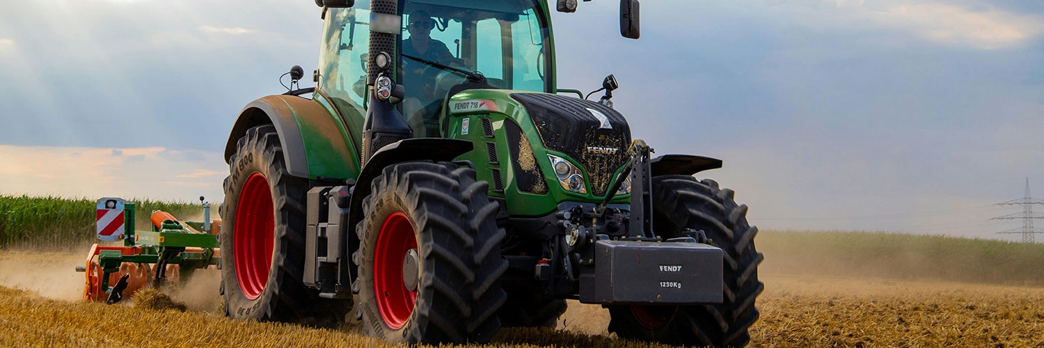 Tractor working in a field